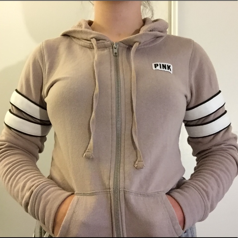 CUTE PINK ZIPPERED SWEATSHIRT